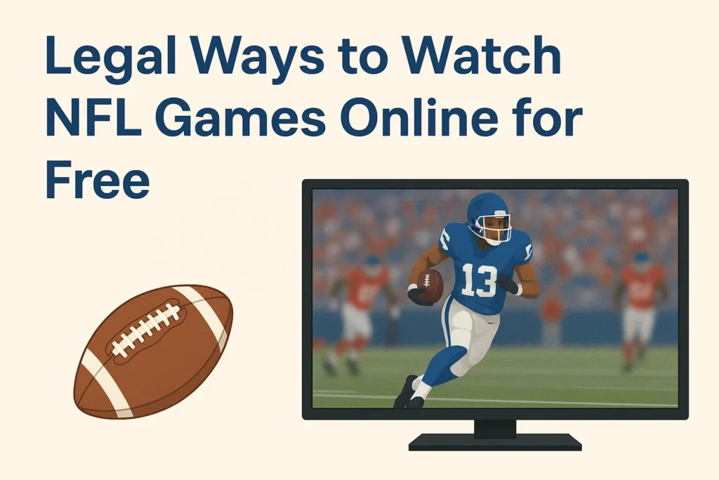Legal ways to stream NFL games online free showing a football player on TV